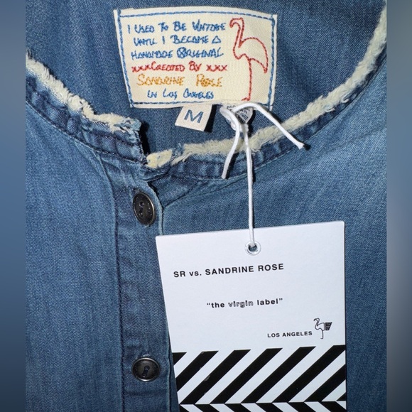 🌹 NWT! Free People x Sandrine Rose Denim Button Down Shacket - Picture 2 of 6